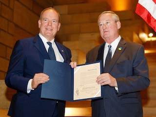 HSH Prince Albert with Philadelphia Mayor Jim Kenney announing "Monaco Week" in the City of Brotherly Love.