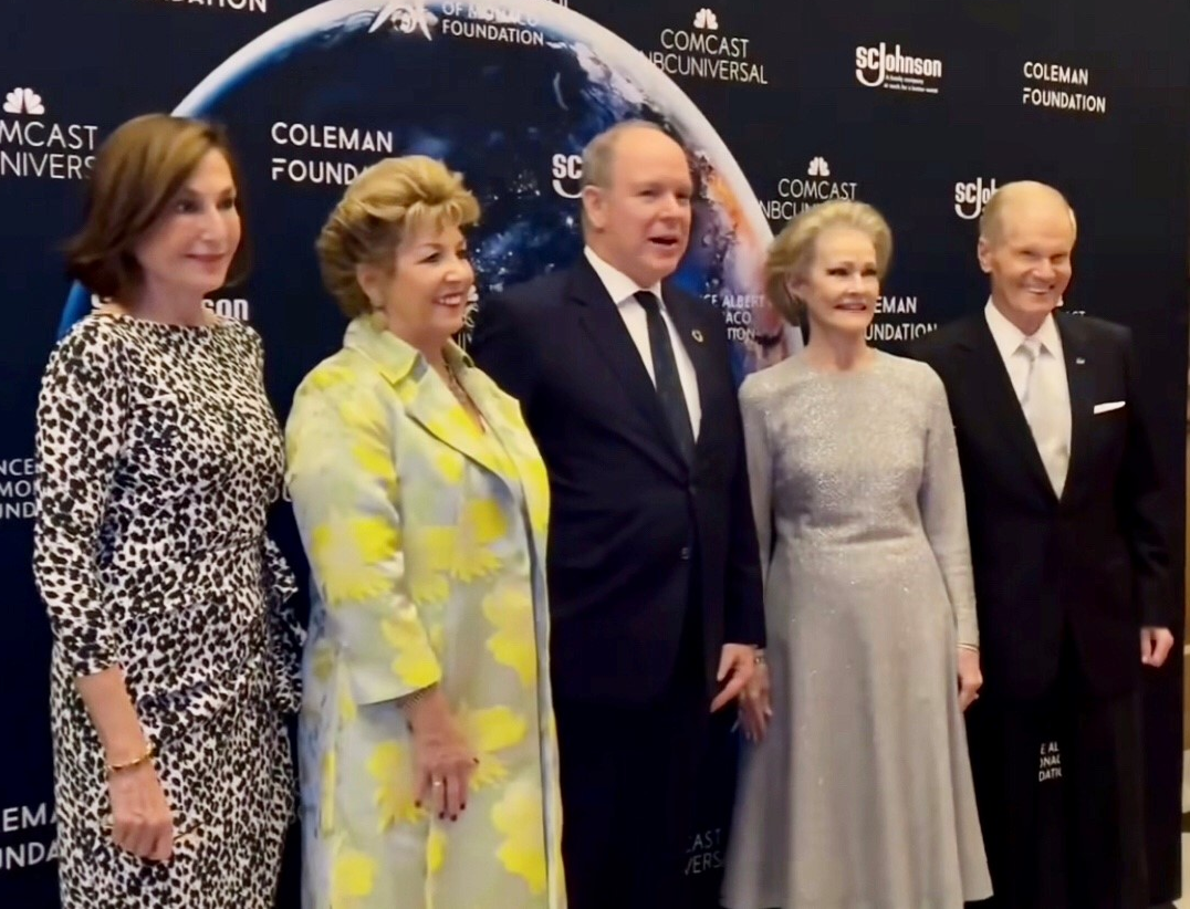 l-r: Ambassador Maguy Maccario Doyle, Ireland's Ambassador Geraldine Byrne Nason, HSH Prince Albert, Grace Nelson, &amp; NASA Administrator Senator Bill Nelson.